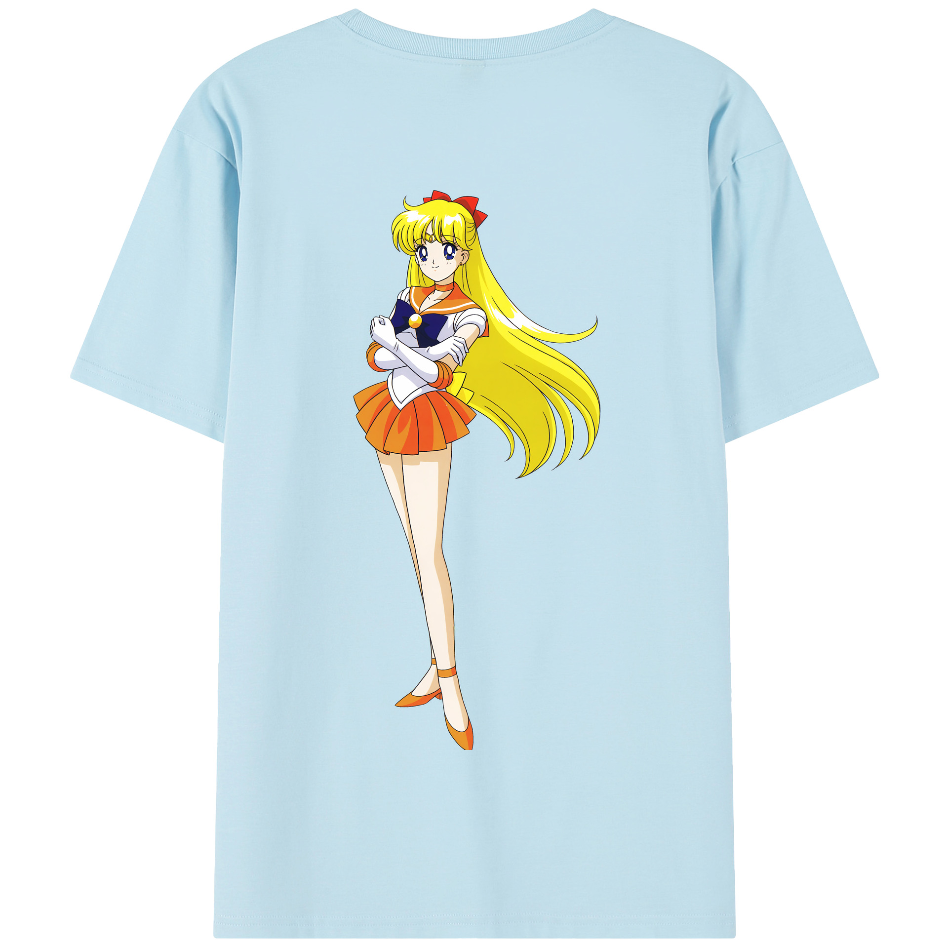 （画像用） 美少女戦士セーラームーン 愛野 美奈子 あいの みなこ Sailor Moon Aino Minako 綿100％半袖Tシャツ（背面プリント）